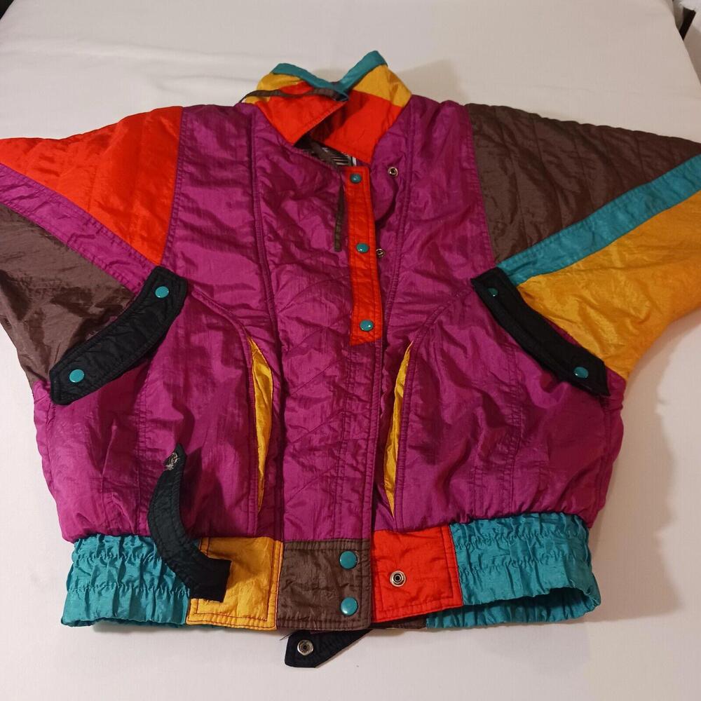 Vintage P.A. Originals Women’s Multicolor Pockets Jacket Coat Size S Retro 90s - Picture 8 of 14